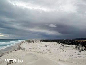 BBT078,Approaching storm and high tide don't drive the beach,-32.93585,124.45113